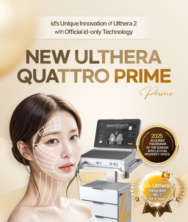 Non-surgical New Ulthera Quattro Prime facelift at id dermatology using real-time ultrasound face-mapping for precise lifting and skin tightening.