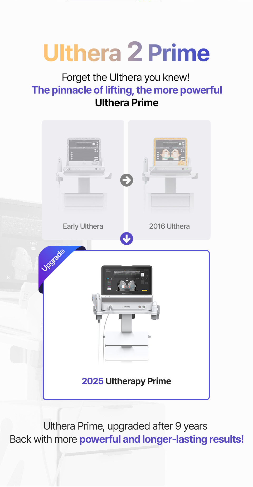Evolution of Ulthera at id dermatology – from initial model to 2025 upgraded Ulthera 2 Prime, with stronger energy and longer-lasting non-surgical lifting results
