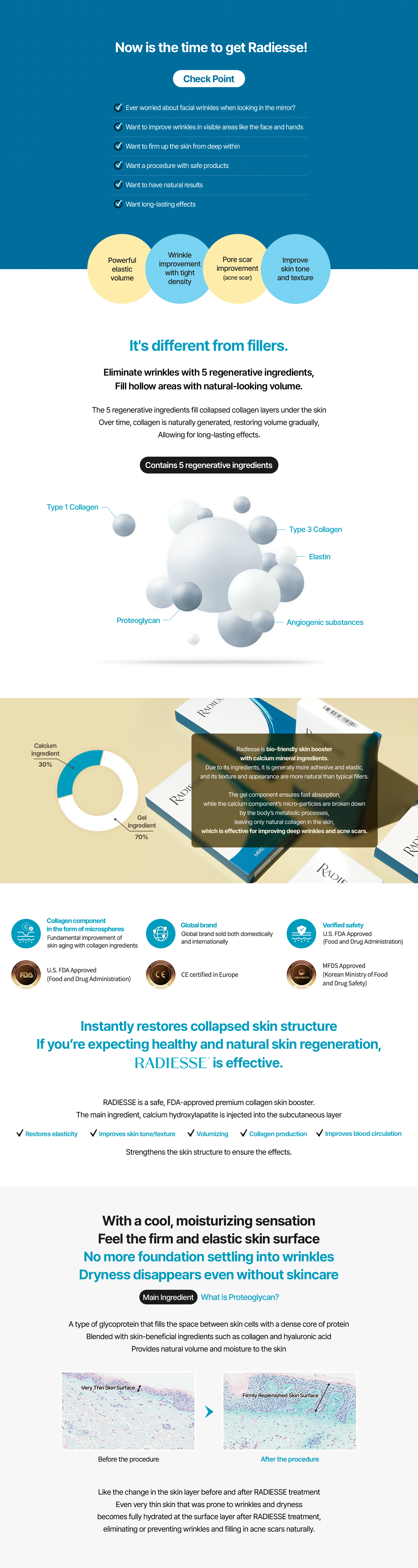 Radiesse collagen skin booster for lifting, wrinkle improvement, and volume restoration at ID Dermatology